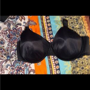 Elegant Black Satin Underwire Bra